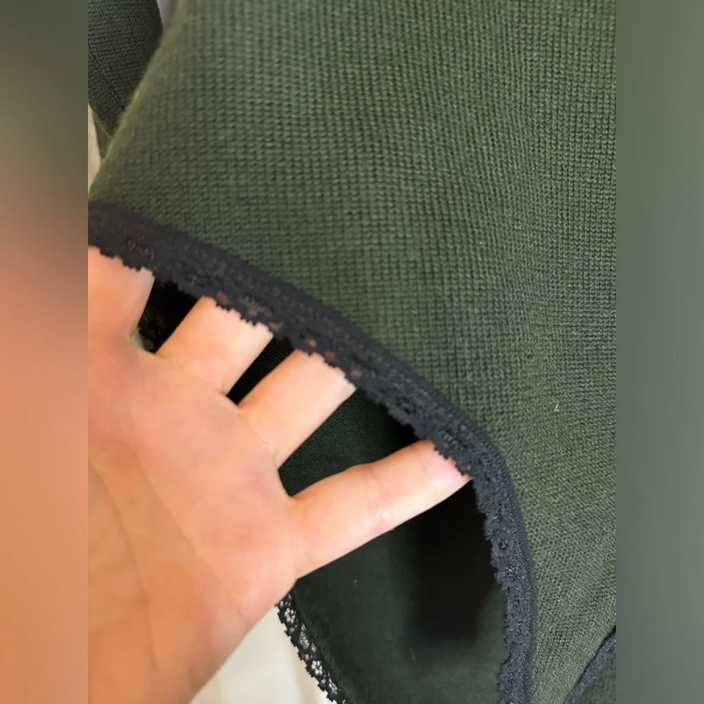 DKNY vintage Dark Green Turtleneck Sweater bodysuit - Picture 3 of 7